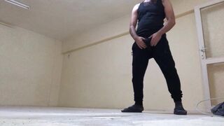 I sneaked into our neighbors empty apartment and cum on my leg