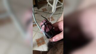 Electric cum with upside-down chastity lock - 14 image