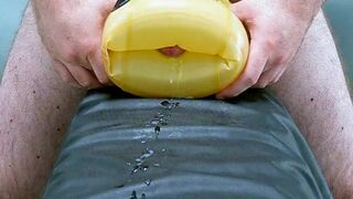 Strong ejaculation in a latex waterwing