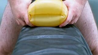 Strong ejaculation in a latex waterwing - 9 image