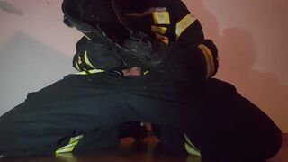 Firefighter Jerking Off in Gear - 10 image