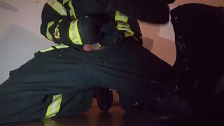 Firefighter Jerking Off in Gear - 13 image