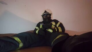 Firefighter Jerking Off in Gear - 2 image