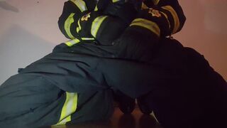 Firefighter Jerking Off in Gear - 4 image