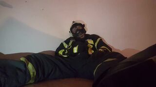 Firefighter Jerking Off in Gear - 5 image