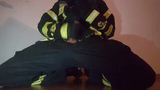 Firefighter Jerking Off in Gear