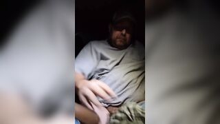 Fag exposed Jerk his little cock in the Car - 1 image