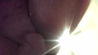 Gapping my ass with huge sex machine