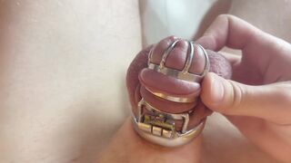 HUMILIATION ON DICK HOT WAX PART 1 (COCK CAGE + URETHRAL SOUNDING + BDSM) - 5 image