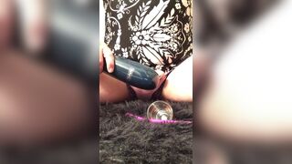 sissy boi vinny CD vibes in panties cums in shot glass - 4 image