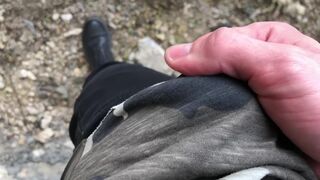 Quickly OUTDOOR & Hot Stud Wanking HIS BIG DICK / HUGE LOAD / Monster Cock - 2 image