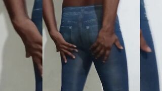 Sri lankan boy having fun - crossdresser - tight jeans - 2 image