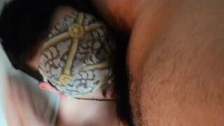 Big uncut cock shooting a huge cumshot at inexperienced boys mouth - 2 image