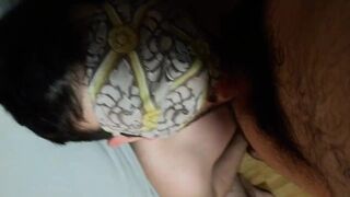 Big uncut cock shooting a huge cumshot at inexperienced boys mouth - 4 image