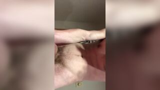 Double Throbbing Cumshot and Eating it all