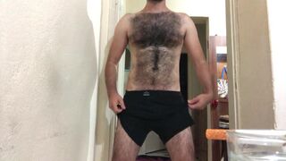 Hard Perfect Hairy Body Solo Guy I Ejaculate by Fucking my Hand - 3 image