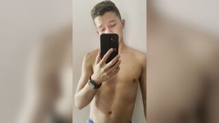 SEXY GUY PLAYING WITH HIS DICK AND ASS IN FRONT OF THE MIRROR - 2 image