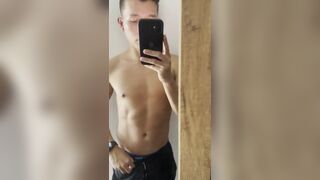 SEXY GUY PLAYING WITH HIS DICK AND ASS IN FRONT OF THE MIRROR - 3 image