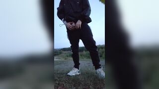 College Boy taking a Piss at Public Park - 3 image