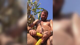 Freaky Hot Outdoors Cornfield Masturbation with Anal Corn Dildo and Pissing - Part 3 of 3 - 14 image