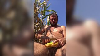 Freaky Hot Outdoors Cornfield Masturbation with Anal Corn Dildo and Pissing - Part 3 of 3 - 6 image