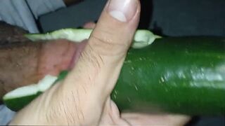erotic Exercising, masturbating. by cucumber for man for wom