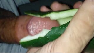 erotic Exercising, masturbating. by cucumber for man for wom - 8 image