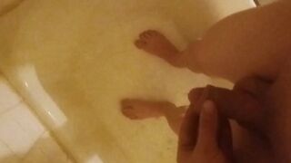 Pacing Naked and Barefoot Peeing on my Foots, in a Bathtub - 1 image
