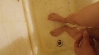 Pacing Naked and Barefoot Peeing on my Foots, in a Bathtub - 12 image