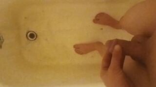 Pacing Naked and Barefoot Peeing on my Foots, in a Bathtub - 3 image