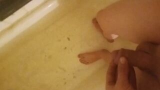 Pacing Naked and Barefoot Peeing on my Foots, in a Bathtub - 9 image