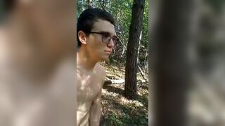 Legal Age Twink Walks and Wanks in the Woods - 8 image