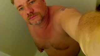 Chubby Guy Shaving Face Shaving Balls Showering - 9 image
