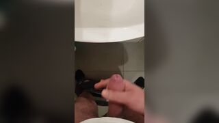 Cum in bathroom , Handjob White cock - 5 image