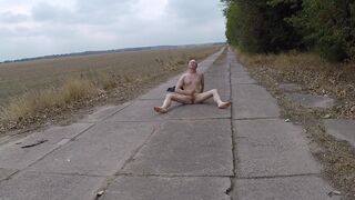 Nude on the plate path cumshot