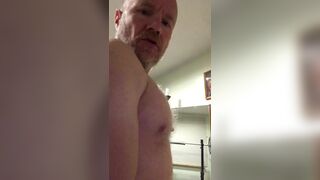 Flexing muscle and massive cum shot on mirror! - 9 image