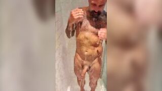 Daddy Dirty has a hot wank in the shower. - 12 image