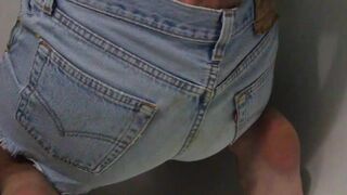 Playing with some fruits wearing Levis jean shorts. Part 1 - 10 image
