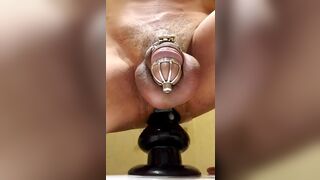 Quick ride on 4 stage rocket didlo. (Metal Chastity) - 9 image
