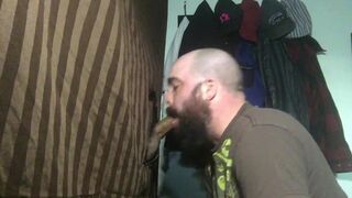 Hairy latin buddy feeds me at my gloryhole
