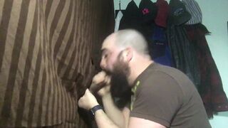 Hairy latin buddy feeds me at my gloryhole