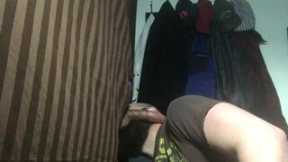 Hairy latin buddy feeds me at my gloryhole