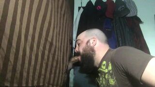 Hairy latin buddy feeds me at my gloryhole
