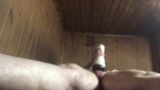 Russian guy masturbate small dick in bath with fleshlight - 7 image