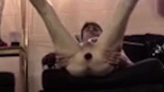 LiveNLove IN A SEX SWING GAPES HIS ASSHOLE