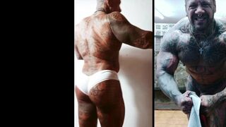 Spaniard muscle tattoo show of his body