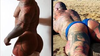 Spaniard muscle tattoo show of his body