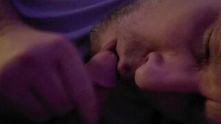 Pup wears nipple clamps as sexy Boy blows his little cock