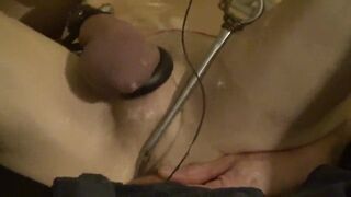 two dildos and e-stim ass-hook edging. epic nips - 14 image