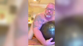 Chub hole exposed on exercise ball for your pleasure - 12 image